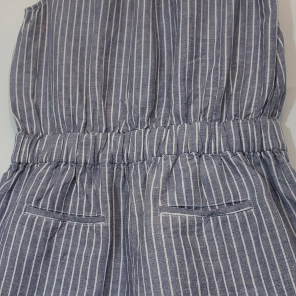 KATE SPADE BROOME STREET Linen Blend Stripe Romper Tie Waist SZ S - Picture 5 of 9